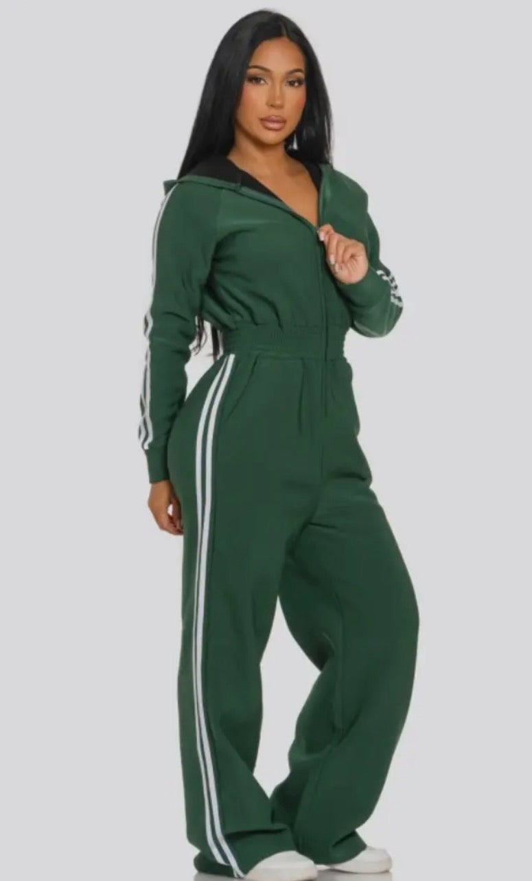 Green Fleece Jumpsuit