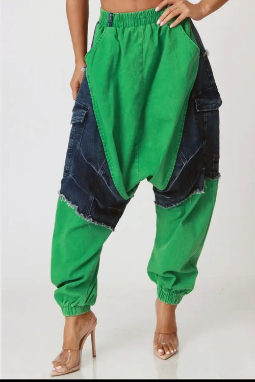 Green Harmen Patchwork Jogger