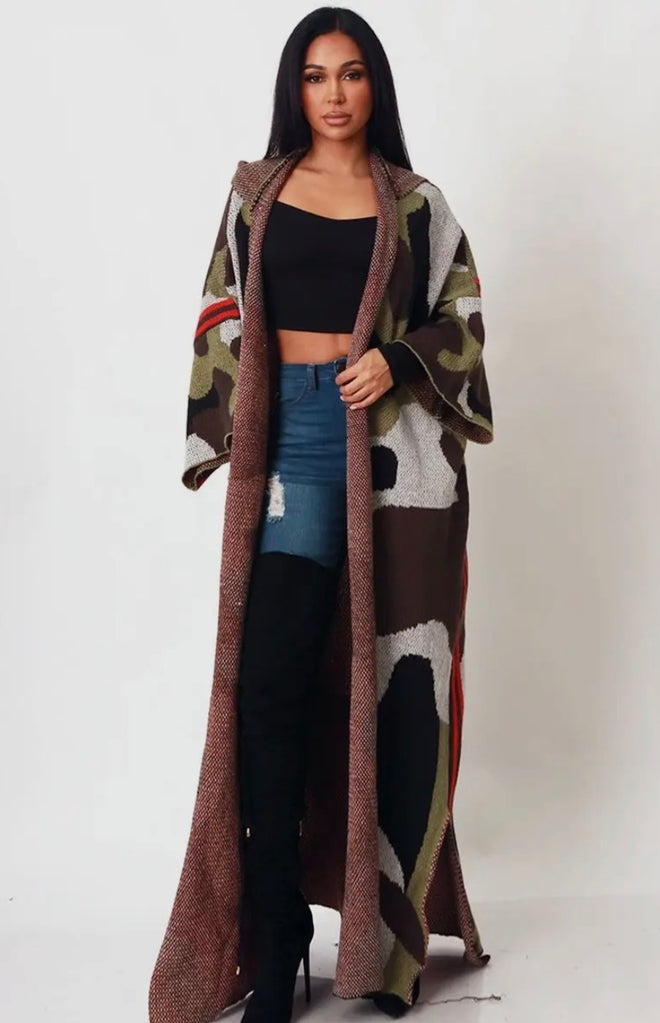 Camo Hooded Duster