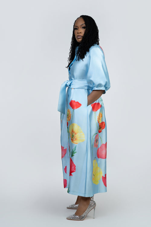 Blue Floral Maxi Dress