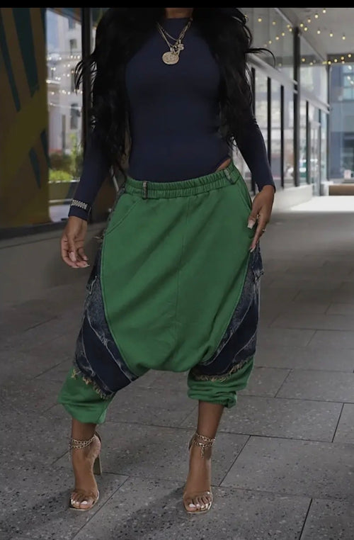 Green Harmen Patchwork Jogger