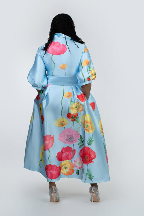 Blue Floral Maxi Dress