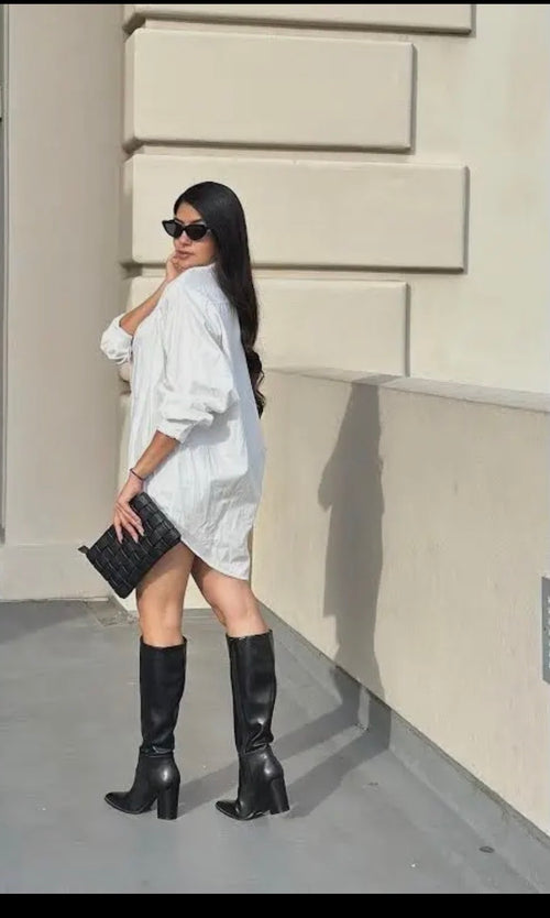 Oversized Tie Print Top