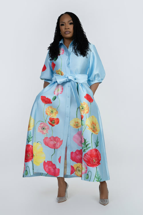 Blue Floral Maxi Dress