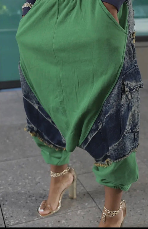 Green Harmen Patchwork Jogger