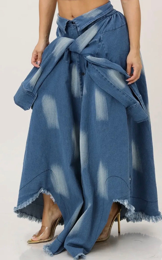 Tie Waist Maxi Skirt