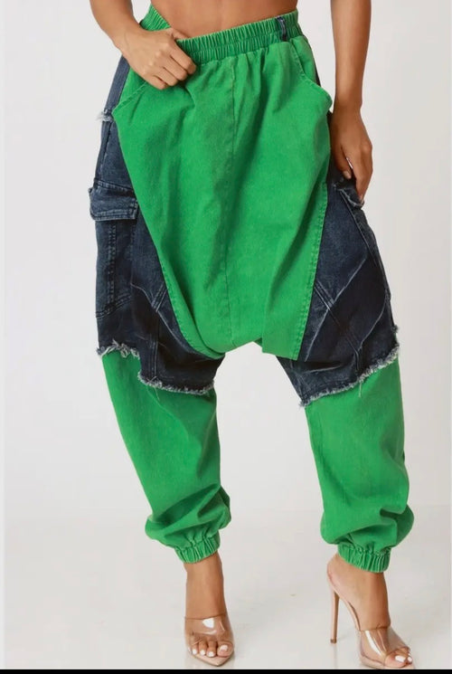 Green Harmen Patchwork Jogger